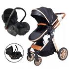 Carrinho de bebe europeu luxo 3 em 1 ares plus + bebe conforto preto - passear baby