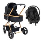 Carrinho De Bebê Galzerano Ivy Gold E Bebê Conforto Preto