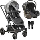 Carrinho de Bebe Kiddo Winner com Bebe Conforto Preto Cinza