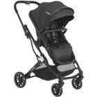 Carrinho de Bebê Kiddo Zig Zag Berço Passeio Moisés Travel System Fecha com Uma Mão Reclinável Leve Compacto Dobrável Para Viagem 0 a 15 Kg Preto