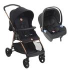 CARRINHO DE BEBE LUI PRETO COBRE + BEBE CONFORTO MATERNA PRETO (0 à 15kg) - BURIGOTTO