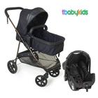 Carrinho De Bebe Moises Napoli Preto Cobre + Bebe Conforto Grid - Galzerano