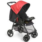 Carrinho de Bebê Passeio 2 em 1 Até 15kg Acopla Bebê Conforto Reclinavel San Remo Galzerano Preto Vermelho