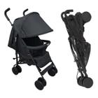 Carrinho de Bebê Passeio Compacto Park Preto 0 a 15kg Fechamento Guarda Chuva Voyage