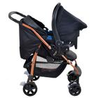 Carrinho de Bebê Rio K 15Kg + Bebê Conforto Touring X 13Kg Burigotto Mesclado Preto e Cobre