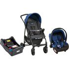 Carrinho de Bebê Travel System Burigotto Ecco Azul e Cinza + Base