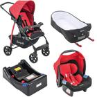 Carrinho de Bebê Travel System Burigotto Ecco Red + Base e Ninho Pramette