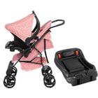 Carrinho De Bebê Travel System Solare + Base Bebê Conforto Carinho de Bebe com Bebe conforto e Base para Bebe Conforto Rosa