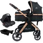 Carrinho de Bebê TS kansas Gold/Preto 3 em 1 - Premium Baby