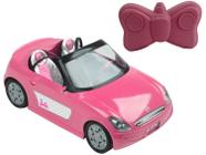 Carrinho Barbie de Controle Remoto Conversível Rosa Viajante Fashion Driver