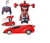 Carrinho de Controle Remoto Brinquedo Infantil Transformers Robô (Vermelho)