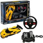 Carrinho de Controle Remoto Racing Control Thunder Amarelo