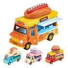 Carrinho de Ferro Miniatura Brinquedo Colecionador Com Luz de Led Food Truck Musical