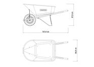 Carrinho de Mão Tramontina com Caçamba Extrafunda Plástica Laranja 110 L, Braço de Madeira e Pneu co