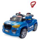 Carrinho De Passeio e Pedal BM Car Police Azul Com Buzina Maral Brinquedos Crianças 12 meses+