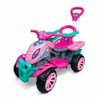 Carrinho De Passeio Quadriciclo Com Empurrador E Pedais Andador Infantil Rosa