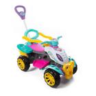 Carrinho De Passeio Quadriciclo Infantil Menina Colorido Brinquedo Criança Buzina Aro Protetor Coordenação Motora