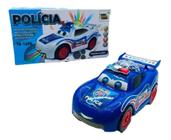 Carrinho De Polícia Com Luzes 3d Som Luz Mexe O Olho e Lingua - D TOYS