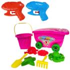 Carrinho De Praia E 2 Lançadores De Água Infantil Com Acessórios Arminha De Brinquedos GGB E DM Toys