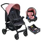 Carrinho Ecco Com Bebê Conforto Rosa E Base - Burigotto