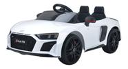 Carrinho Elétrico Infantil Audi R8 C/ Controle Farol Luz 12v Branco