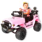 Carrinho Elétrico Para Criança Deluxe Jeep Rosa