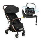 Carrinho Eva Black Champagne Trio Base Isofix 360 Maxi Cosi