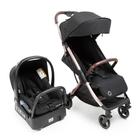 Carrinho Eva² Black Champagne Bebê Conforto Base Maxi Cosi