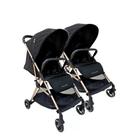 Carrinho gemeos zurich Preto/Gold Couro Preto - Premuim Baby