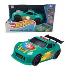 Carrinho Hot Wheels Super Jet Verde Policia Com Som