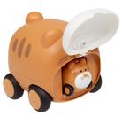 Carrinho infantil animal com filhote fricção Buba marrom