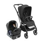 Carrinho Leona² Black com Bebê Conforto e Base Maxi Cosi