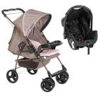 Carrinho Milano Rev Ii Cappuccino Rosa E Bebê Conforto - Galzerano