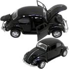 Carrinho Miniatura Fusca Metal Preto Colecionável À Fricção