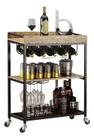 Carrinho Organizador Bar Vinhos Taças Cerveja 87X40X65Cm