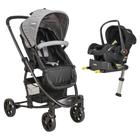 Carrinho Prima Grafite com bebê Conforto e Base Isofix Kiddo