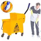 Carrinho profissional balde espremedor de limpeza mop industrial amarelo