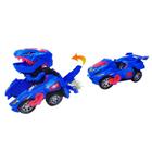Carrinho Transformers Dinossauro Tiranossauro Bate e Volta com Sons Luz - Azul