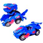 Carrinho Transformers Dinossauro Tiranossauro Bate e Volta com Sons Luz - Azul