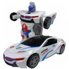 Carrinho Transformers Vira Robô Brinquedo Musical Som E Luz - Carro Policial