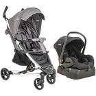 Carrinho Travel System Helios + Bebê Conforto + Base Melange Grafite Kiddo