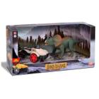 Carrinho triciclo Bege Fricção Dinossauro Triceratops - Silmar Plasticos Ltda