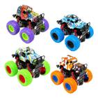 Carrinhos Kit 4 Monster Truck Hip Hop 4x4 Amortecedor Big