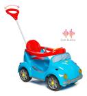Carro Azul Fusca Infantil e Bebê Passeio, Pedal Com Haste