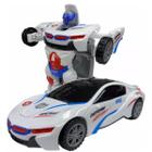 Carro Brinquedo Policia Transformers Robô Som E Luz - King