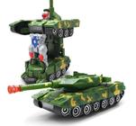 Carro Combat Vira Robô Tanque Militar Emite Som E Luz - Toy King