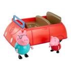 Carro da Família Pig com Som e 2 Figuras Articuladas Peppa e Papai Pig Original Peppa Pig Character SUNNY 2304