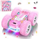 Carro de controle remoto Kazswitle rosa para meninas com adesivo DIY