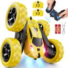 Carro de controle remoto QUNREDA RC Stunt 4WD 360 Rotating Yellow