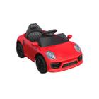 Carro de Passeio Infantil c/Controle Carrinho Elétrico Motorizado Porsche Esportivo Vermelho Luz Led